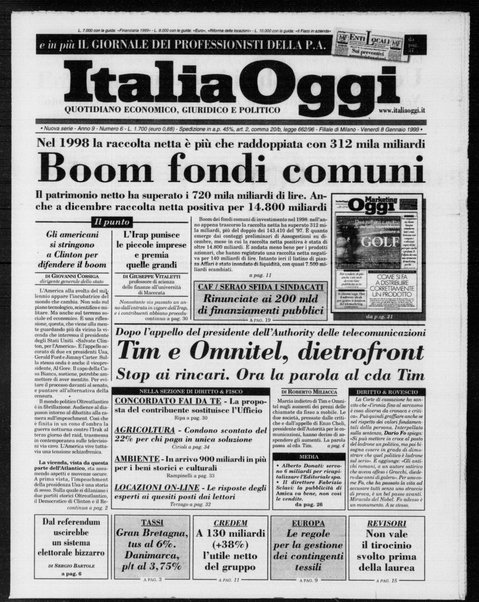 Italia oggi : quotidiano di economia finanza e politica